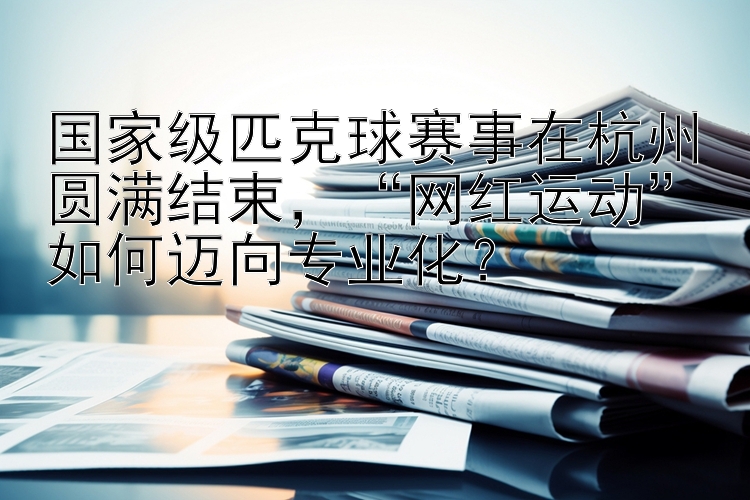 国家级匹克球赛事在杭州圆满结束，“网红运动”如何迈向专业化？