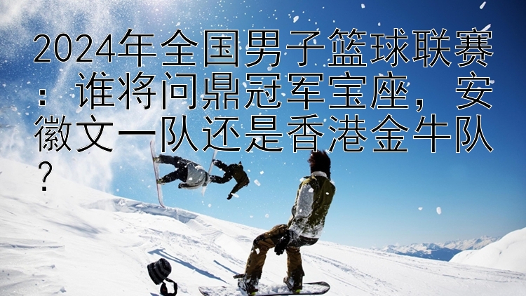 2024年全国男子篮球联赛：谁将问鼎冠军宝座，安徽文一队还是香港金牛队？